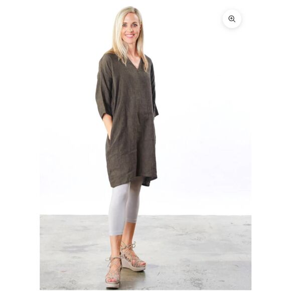 bryn Walker Dresses & Skirts - Bryn Walker Linen Bingley Tunic Dress in Kombu Green Sz L Large NWT Lagenlook Be
